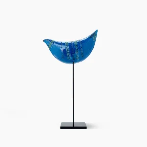Bird figure on metal base by Aldo Londi