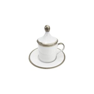 Tazza Caffè Con Tappo Filo Platino